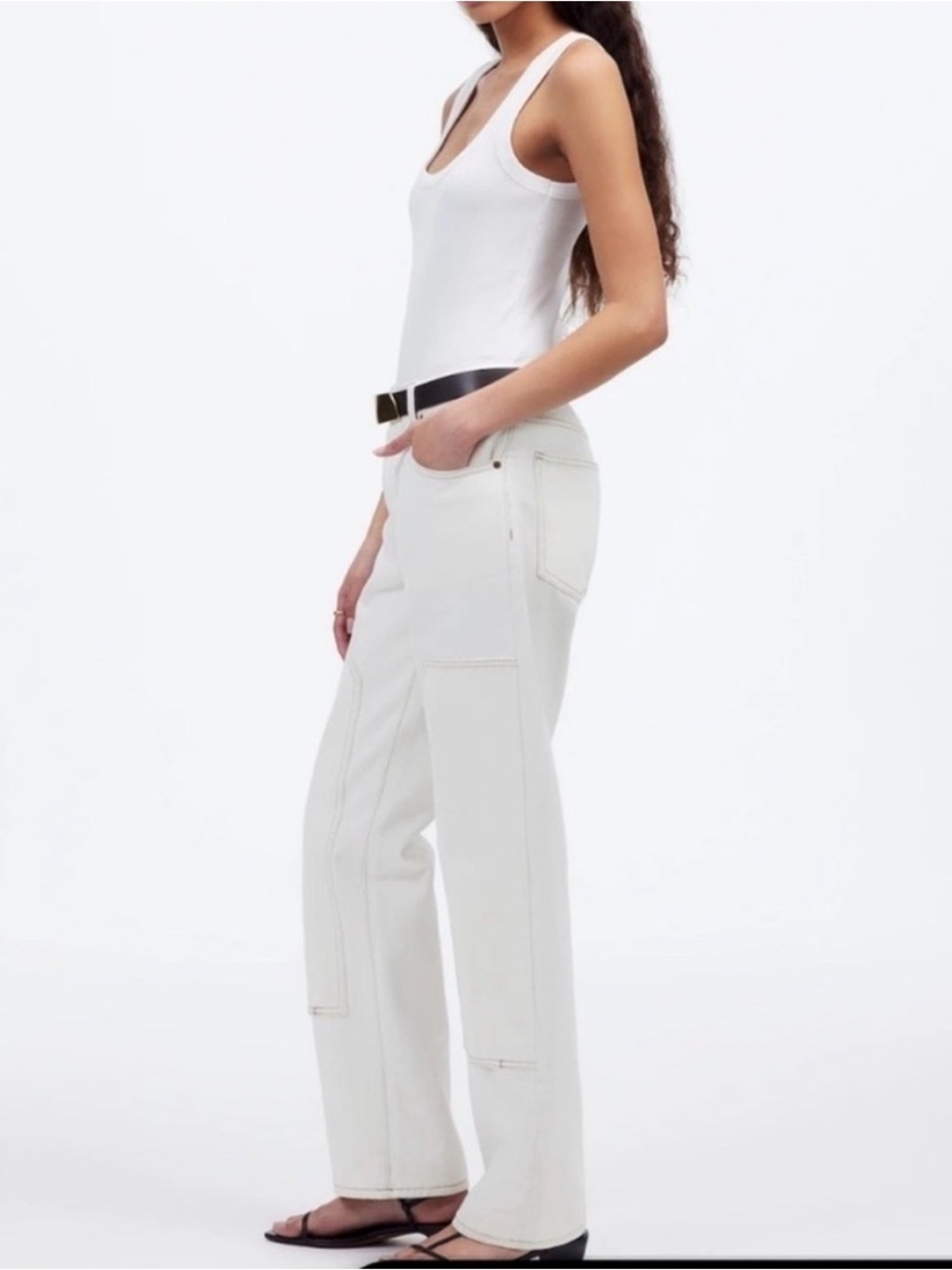 Madewell Dean Easy Straight Jean, Size 28, white